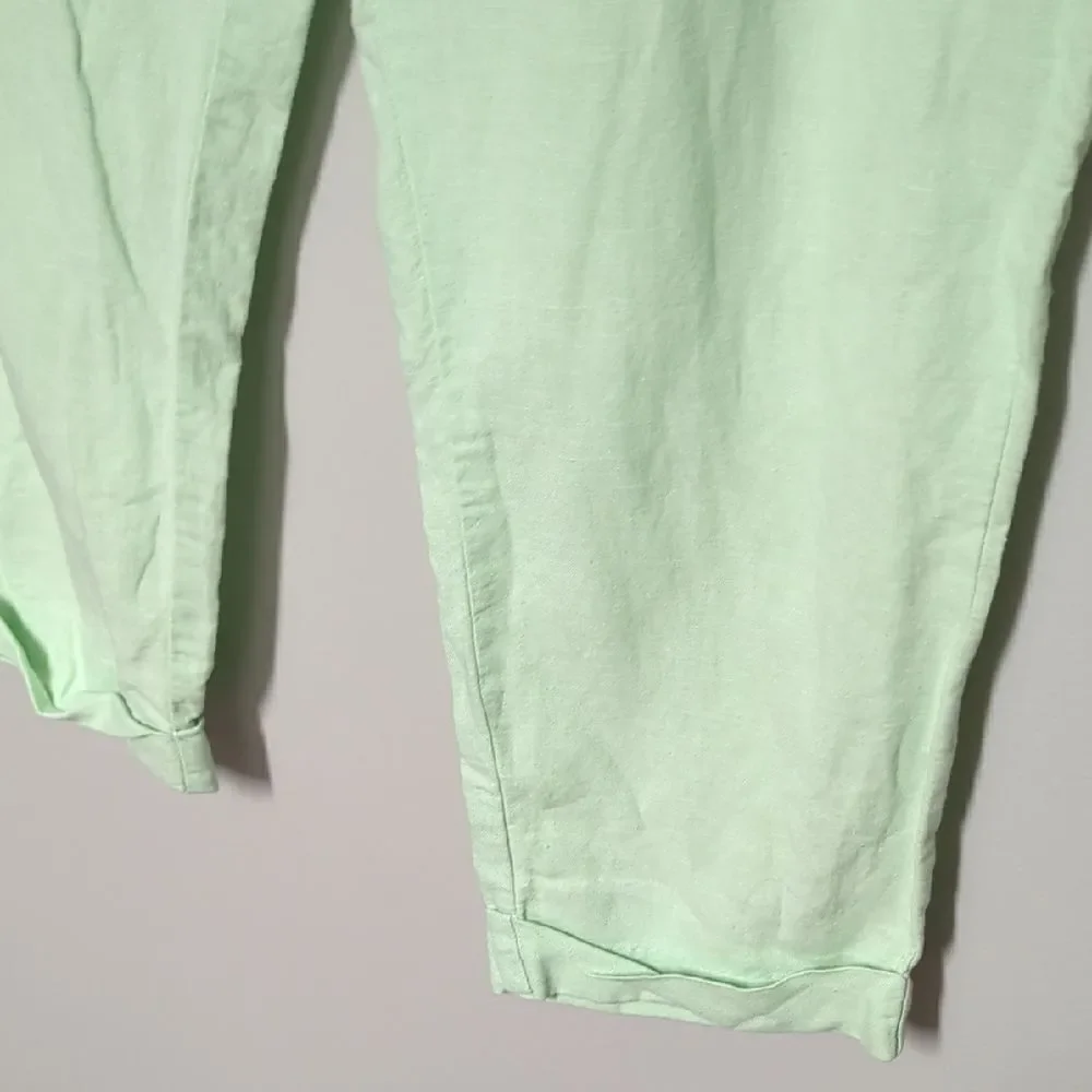 Banana Republic Light Green Linen Cropped Pants